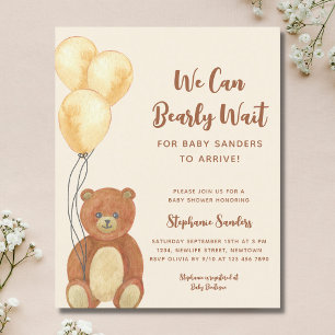 Budget Nous pouvons attendre l'ours Baby shower In