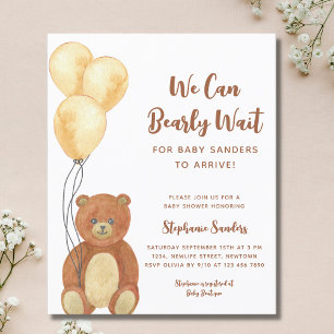 Budget Nous pouvons attendre l'ours Baby shower In