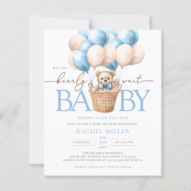 Budget Nous pouvons attendre l'ours Baby shower In (Devant)