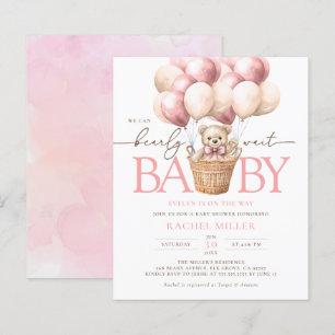 Budget Nous pouvons attendre Pink Baby shower Invi