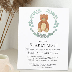 Budget Nous pouvons attendre Teddy Baby shower Inv