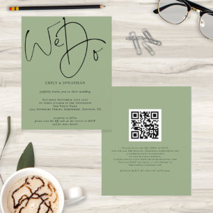 Budget Nous Sage Green QR Code Code de mariage Inv