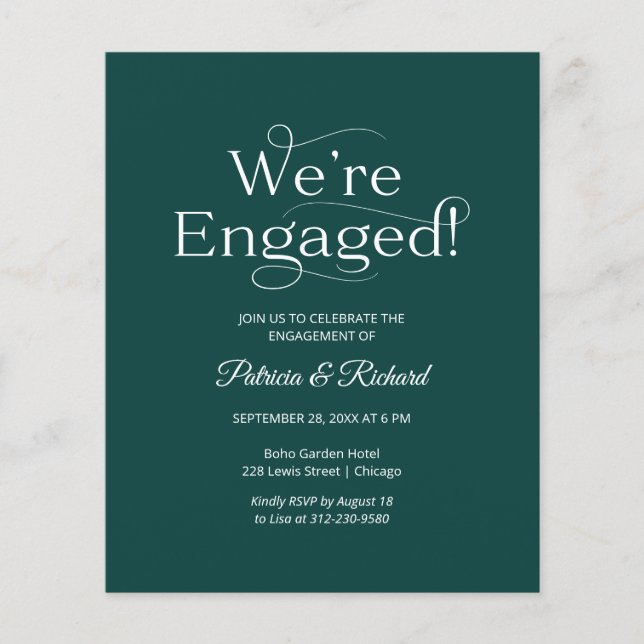 Budget Nous sommes engagés Engagement Party Invita (Devant)