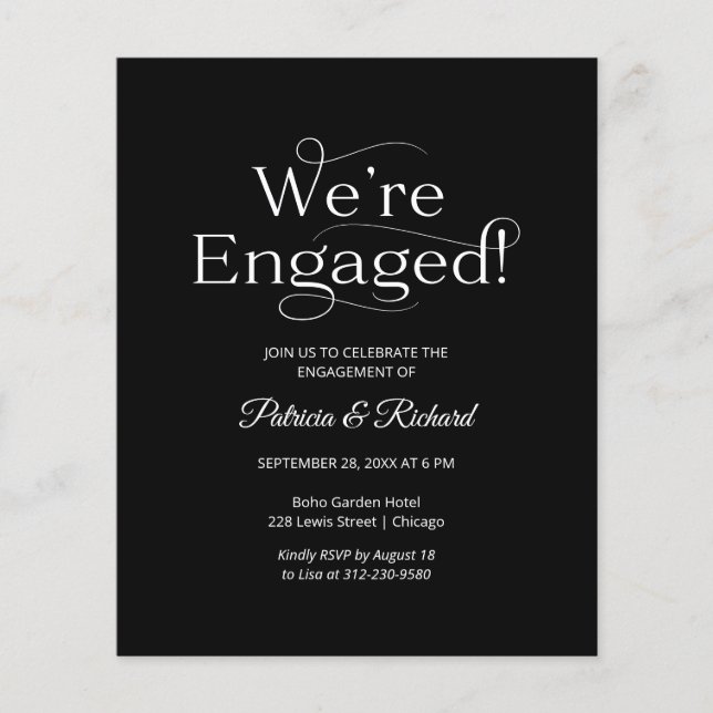 Budget Nous sommes engagés Engagement Party Invita (Devant)