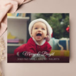 Budget Nouveau bébé Plus de nuits silencieuses Car<br><div class="desc">Annoncez à toute votre famille et à tous vos amis qu'il n'y a plus de nuits silencieuses chez vous avec cette mignonne carte photo de noël. Personnalisez avec 1 photo sur le devant et 3 photos sur le dos avec toutes les informations sur votre état de naissance. Visitez ma collection...</div>