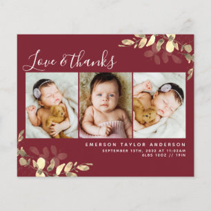 Budget Nouveau Carte de remerciements bébé   Rouge