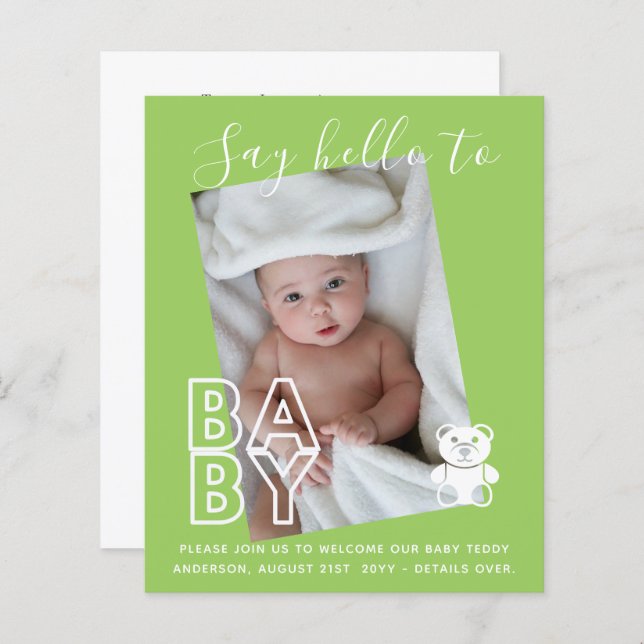 BUDGET Nouveaux Cartes photos pour bébés - Fun Gir (Devant / Derrière)