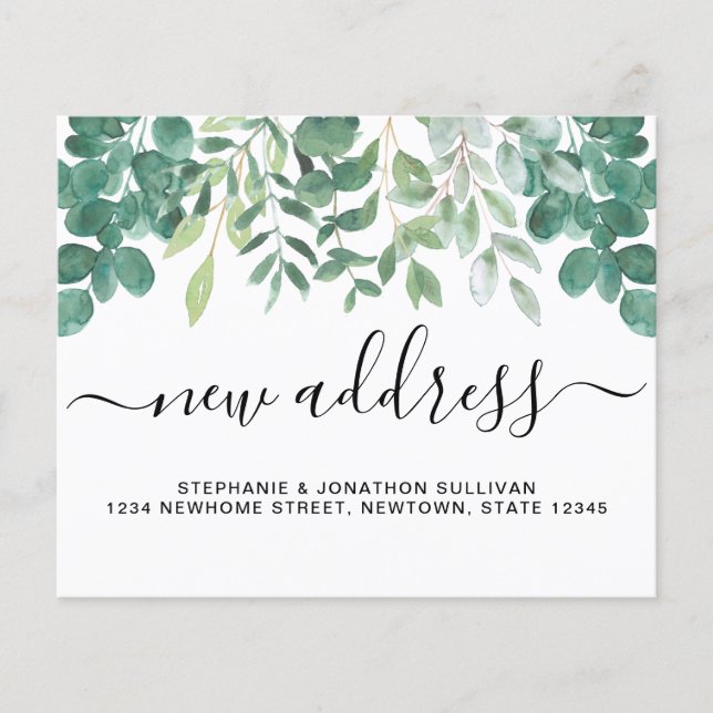 Budget Nouvelle adresse Eucalyptus Faire-part (Devant)