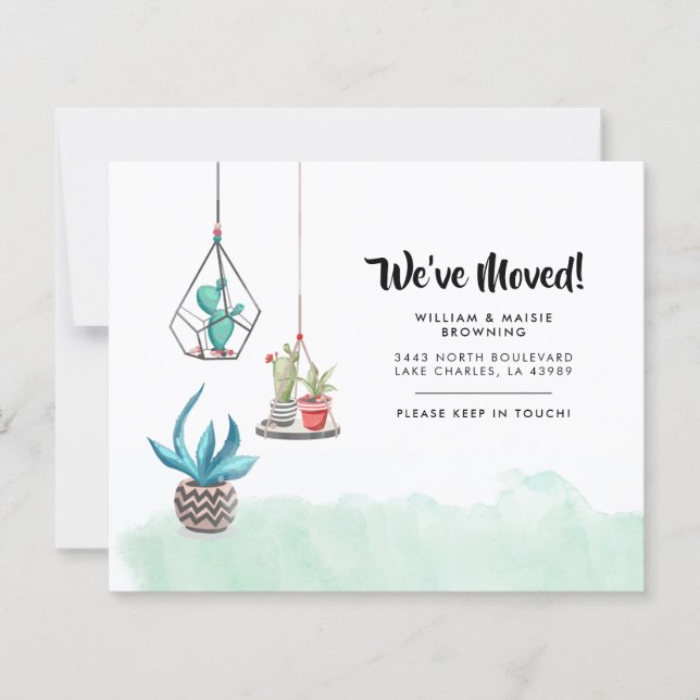 Budget Nouvelle adresse Succulents Faire-part de d (Devant)