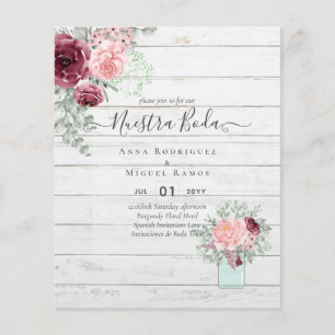 BUDGET Nuestra BODA Bourgogne rose Mariage floral