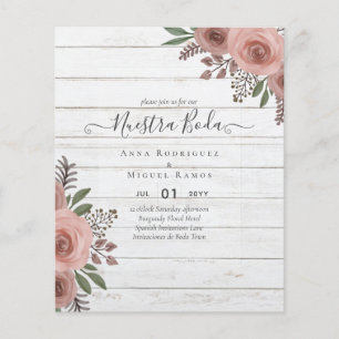 Budget Nuestra BODA Invitations Bourgogne Florale