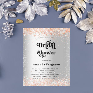 Budget nuptiale douche argent rose or invitation