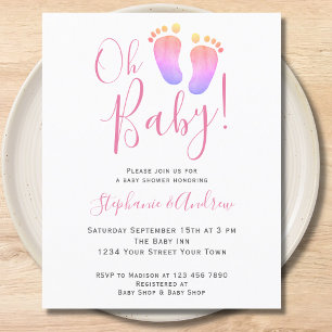 Budget Oh Baby Couples Baby shower rose Invitation