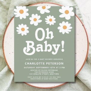 Budget Oh Baby Daisy Sage Baby shower vert