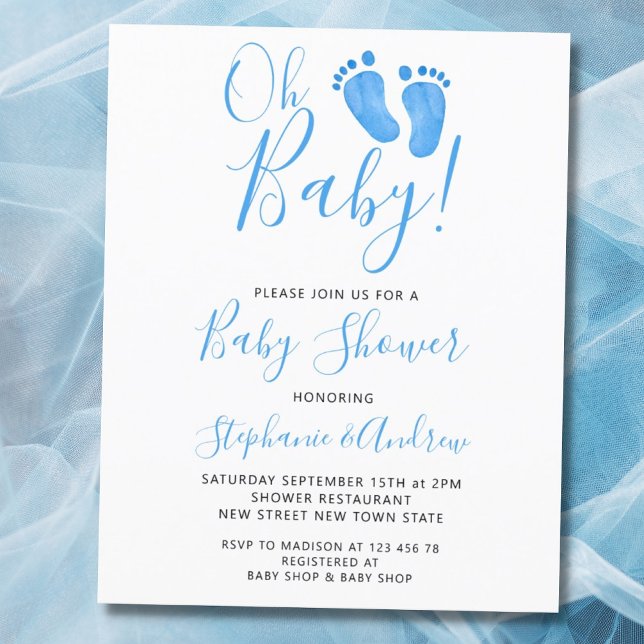 Budget Oh Baby Feet Couples Baby shower Invitation (Créateur téléchargé)