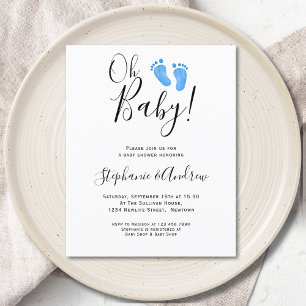 Budget Oh Baby Feet Couples Baby shower Invitation