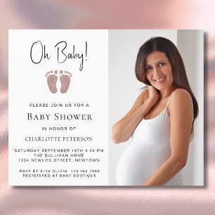 Budget Oh Baby Girls Baby shower Invitation