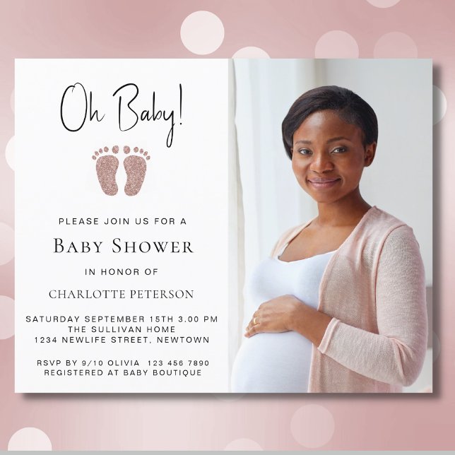 Budget Oh Baby Girls Baby shower Invitation (Créateur téléchargé)