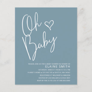 Budget Oh Baby Modern Boy Baby shower Invitation