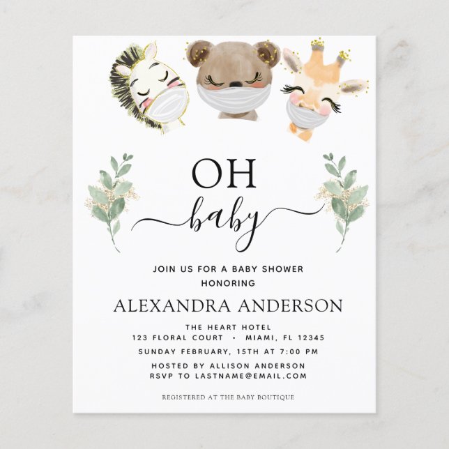 Budget Oh Baby shower Woodland Eucalyptus (Devant)