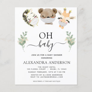 Budget Oh Baby shower Woodland Eucalyptus