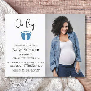 Budget Oh Boy Baby shower Photo Invitation