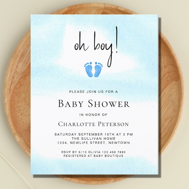 Budget Oh Boy Boy's Baby shower Invitation (Créateur téléchargé)
