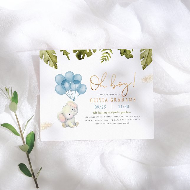 Budget Oh Boy Elephant & Balloons Baby Shower (Créateur téléchargé)