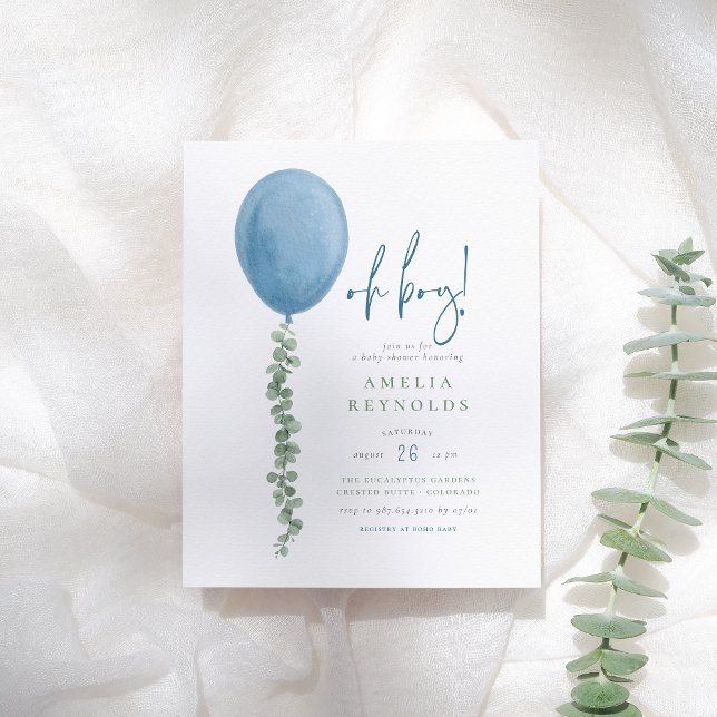 Budget Oh Boy Eucalyptus Balloon Baby shower (Créateur téléchargé)