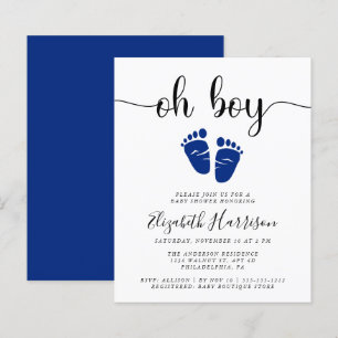 Budget Oh Boy Marine Baby shower bleu Invitation
