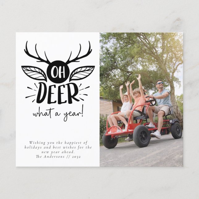 Budget Oh Deer Quelle année photo Carte de vacance (Devant)