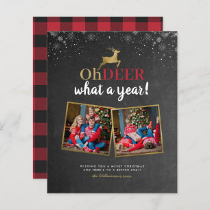 Budget Oh Deer Tartan Chalkboard 2 Fête Photo