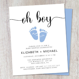 Budget Oh Garçon Couples Pieds bébé Douche Invitat