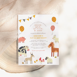 Budget Oink Baa Quack Animaux de ferme Anniversair