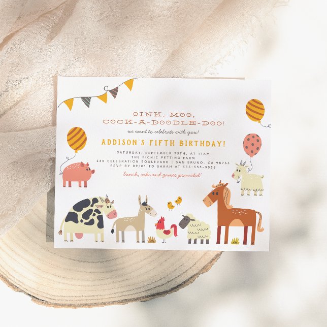 Budget Oink Moo Cock-a-doodle-doo ferme Anniversai (Créateur téléchargé)