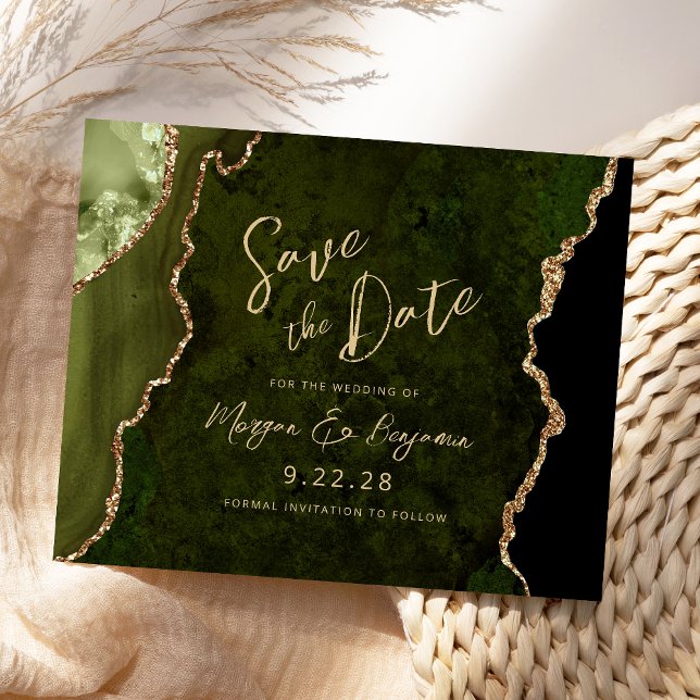 Budget Olive Green Agate Mariage Enregistrer la da (Créateur téléchargé)
