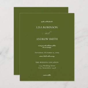 Budget Olive Green Calligraphie Mariage