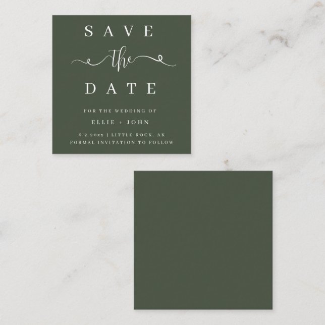 BUDGET Olive Green Wedding Enregistrer la carte de (Devant / Derrière)