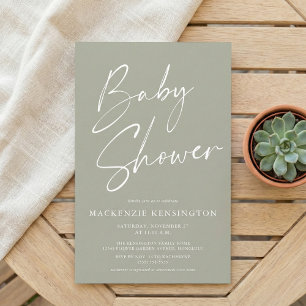 Budget Olive Sage Green Baby shower de script simp