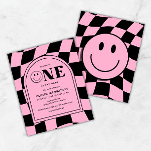 Budget One Happy Babe Pink 1er anniversaire Invita