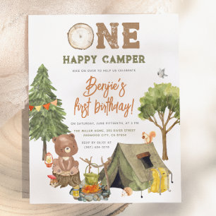 Budget One Happy Camper Ours en Bois Garçon 1er An