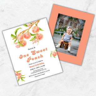 Budget One Sweet Peach Photo 1er Anniversaire Invi