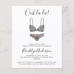 BUDGET Ooh La Lingerie Douche Invitation