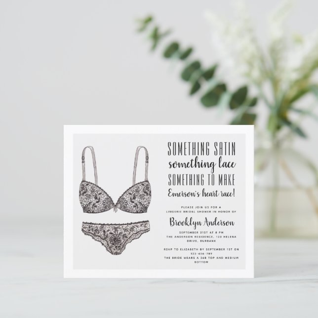 BUDGET Ooh La Lingerie Douche Invitation (Debout devant)