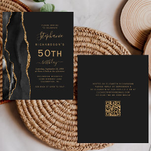 Budget Or noir Agate QR Code 50e Anniversaire