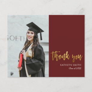 BUDGET Or Rouge moderne photo Merci de graduation