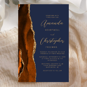 Budget Orange Brûlé Agate Or Navy Bleu Mariage