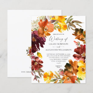 Budget Orange & Jaune Mariage Floral Chute Or