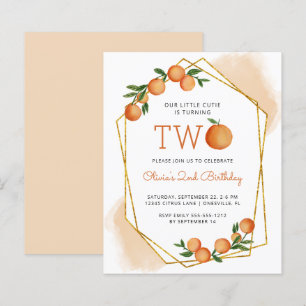 Budget Orange Little Cutie Invitation 2e anniversa
