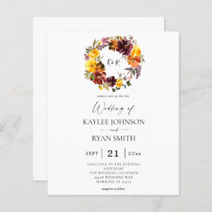 Budget Orange & Or Jaune Chute 2 Mariage Floral